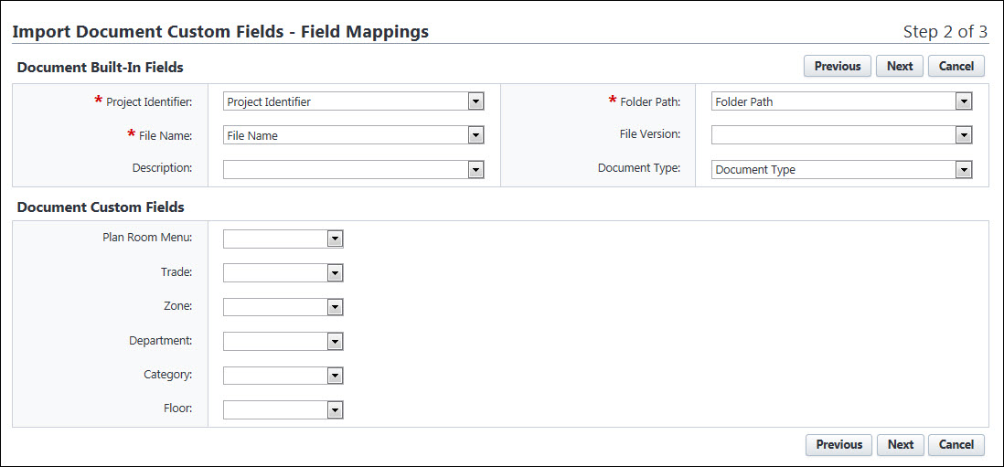 Import DCF Mappings Page