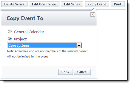 Copy Event To Dialog Box