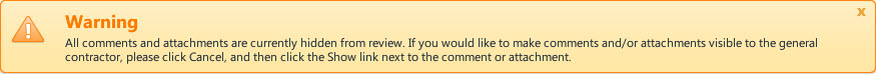 All Comments Hidden Warning Message