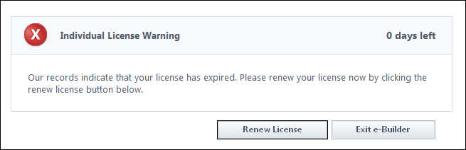 Expired License Warning