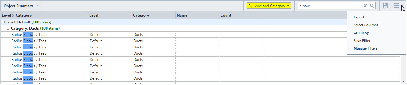 Object Summary Pane