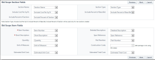 Bid Scope Field Mappings