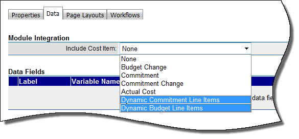 Dynamic Cost Process Options