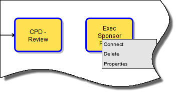 Connect Steps option on right-click menu