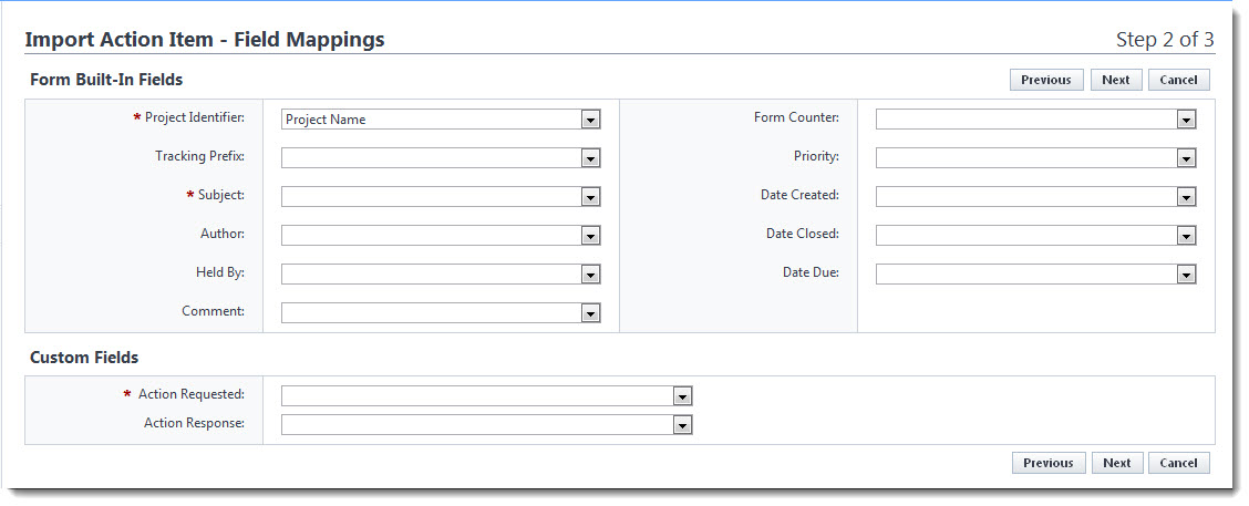 Import Forms Field Mappings