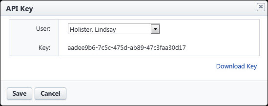 API Key popup Window
