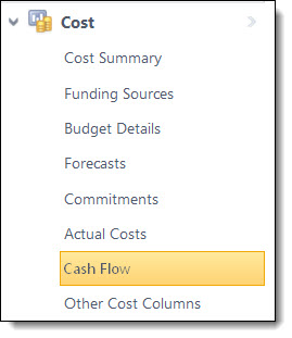 Cost Menu - Cash Flow