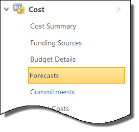 Cost Menu - Forecasts