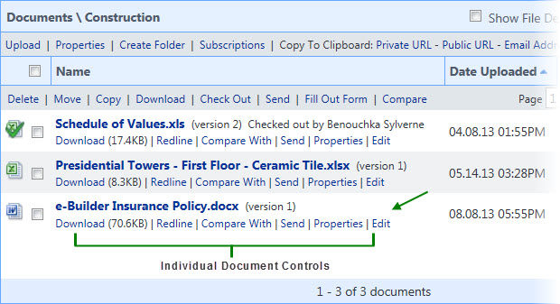 Individual Document Controls