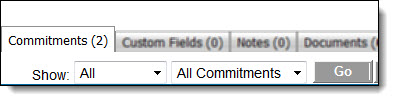 Commitments Tab - Show Drop-Downs